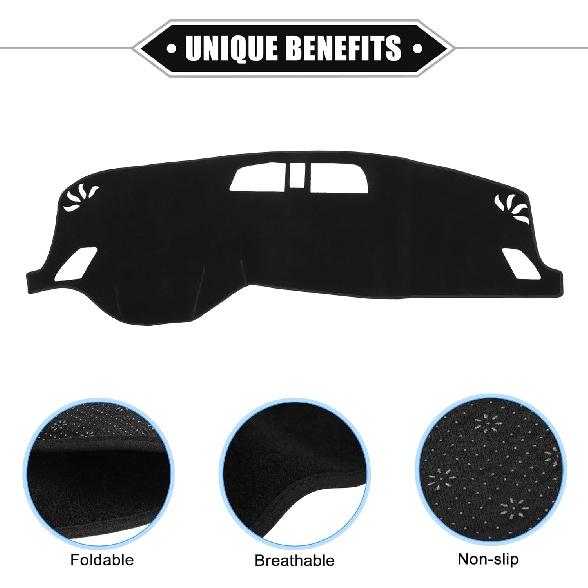 Dashboard Cover Compatible for Mitsubishi Outlander 2023, Non-Slip Polyester Black Dash Cover Mat Dash Board Protector Cover
