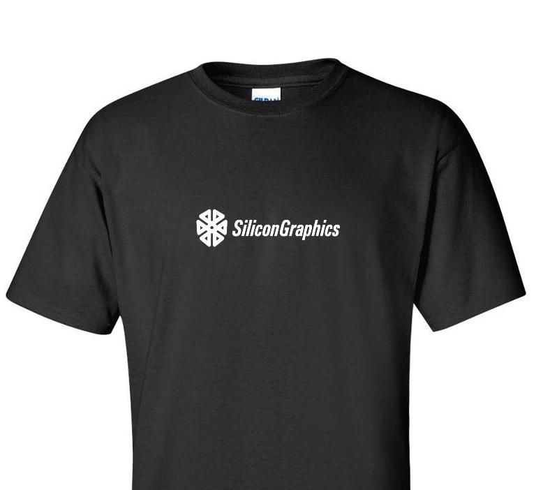 SGI T-Shirt Retro Logo Silicon Graphics Black White Geek Tee Shirt S-5XL 3XL