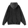 Mens Oversized Hooded Sweatshirt With Distressed Wash Effect Cartoon Print Loose Fit Streetwear Long Sleeve Cotton