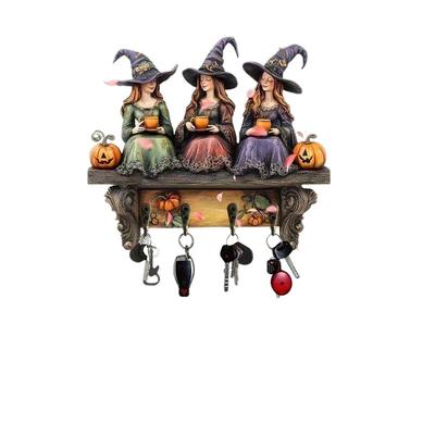 Bellezza di Halloween Scena Cortile Esterno Decorazione Piatta Ornamenti Portachiavi Decorazione