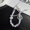 Sweet Pearl Beaded Bow Phone Case Lanyard with Camera Charm