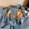 Eimerbeutel mit Kordelzug mit großem Fassungsvermögen Damen Denim Umhängetasche Pendler Schultertasche