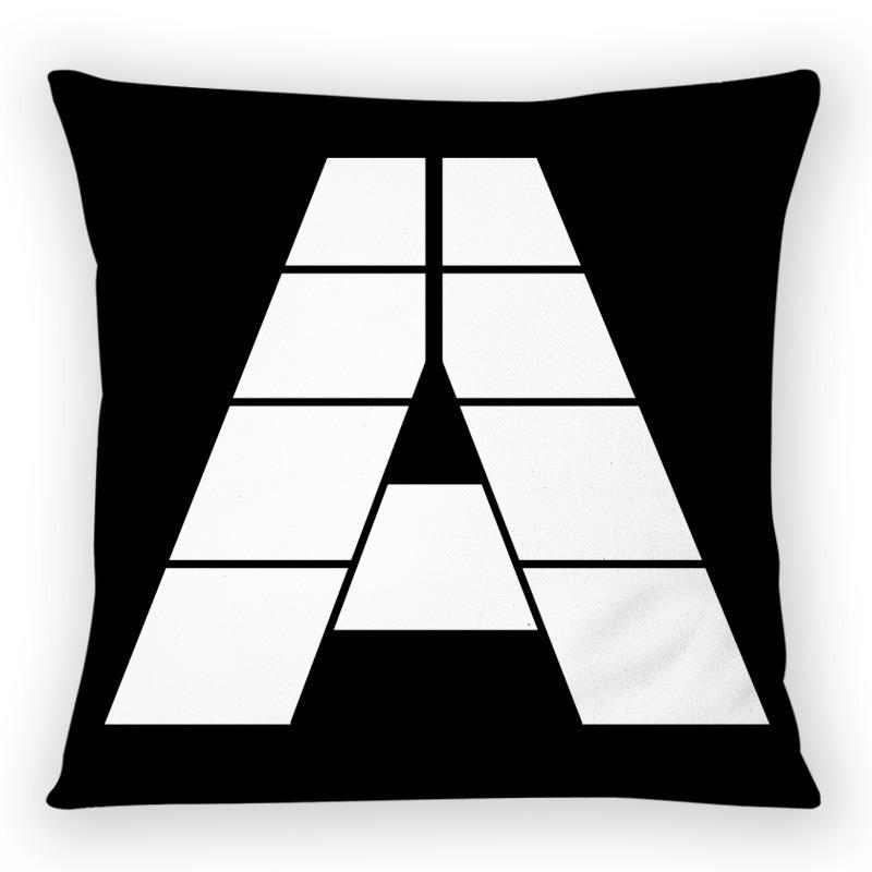Fashionable black and white plaid pillowcase cat paw letter print pillowcase sofa cushion cover home bedroom room decoration