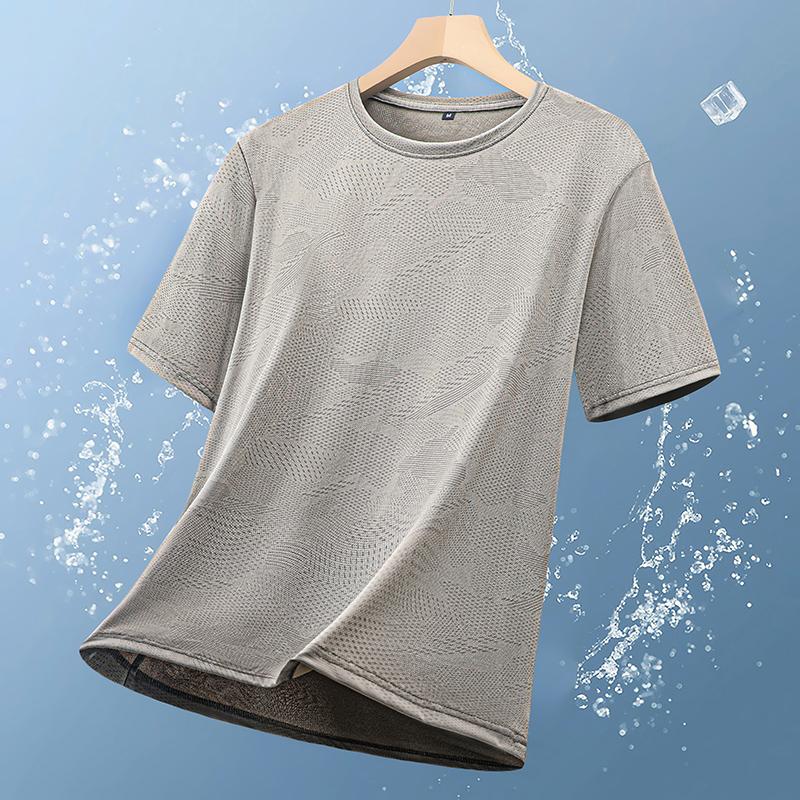 Short-sleeved Breathable High-elastic Men s Fashionable And Versatile Casual Short-sleeved 2XL хаки