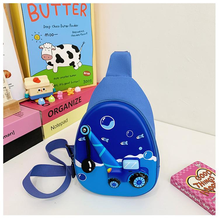 

Детская наплечная сумка с принтом «Строительство транспортных средств», мультяшная сумка с краном, кроссбоди Blue