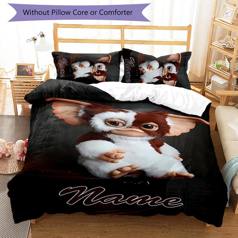 3pcs Gremlin1 Cover Set - Personalized Name, HD Printed Bedding with 1 Cover and 2 Pillowcases - Perfect for Home Decor, Easy Care
