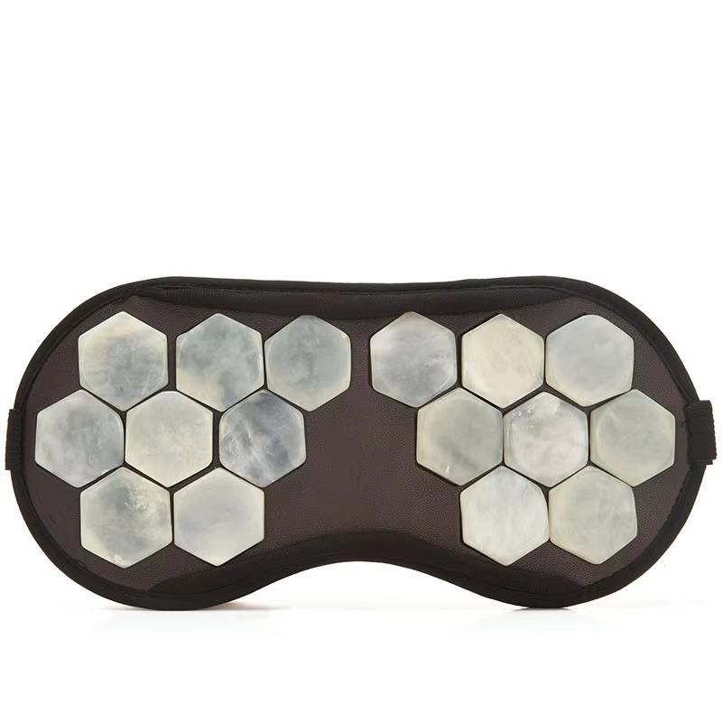 Elektrische Jade Augensteinmaske Turmalin Heizendes Augenmassagegerät Heiße Kompresse Augenmuskelentspannung Schlafkomfort