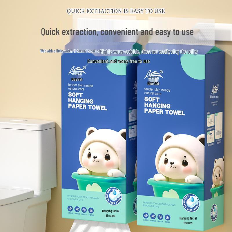Hanging Household Tissue Box - 1000 Sheets of Virgin Wood Toilet Paper