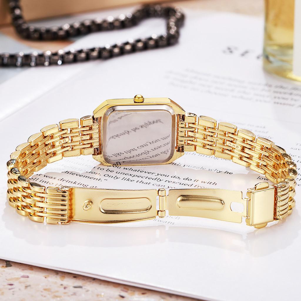 Minimalist Womens Square Quartz Watch With Alloy Case For Casual Office Wear