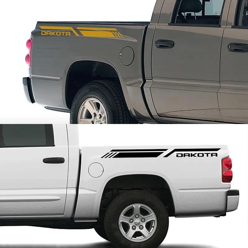 Pickup Bed Side Sticker For Dodge Dakota SLT SXT 5.9 R/T Sport Car Stripes Style Decor Decal Truck Vinyl Cover Auto Accessories