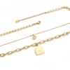 Fashionable Simple Multi-Layer Chain Titanium Steel Jewelry Real Gold Plated Stainless Steel Letter Necklace Clavicle Chain