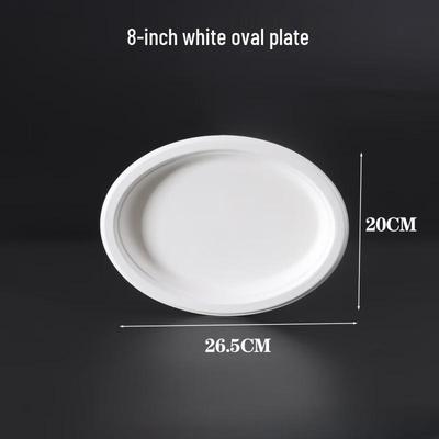 Assiettes en papier jetables ovales blanches de 8 pouces