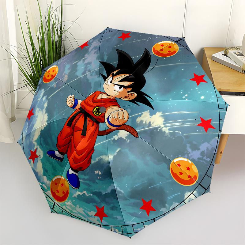 

Goku, Dragon_Ball Automatic Opening and Closing Umbrella, Compact Travel Umbrella, Lightweight and Portable, Suitable for Beach Commuting Bu