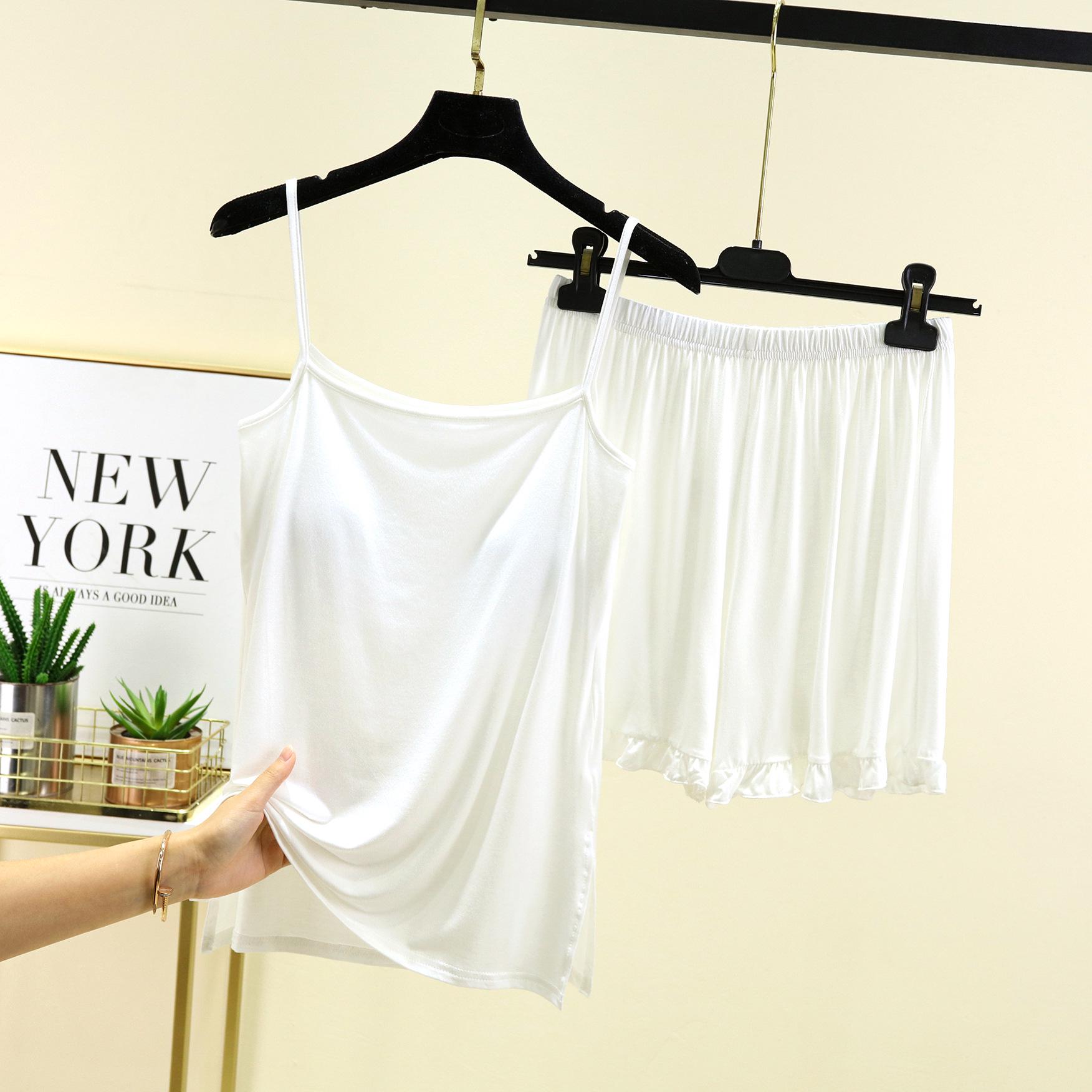 

Комплект пижамы майка и шорты из модального хлопка: Женская свободная летняя пижама для похудения, двухпредметная Medium