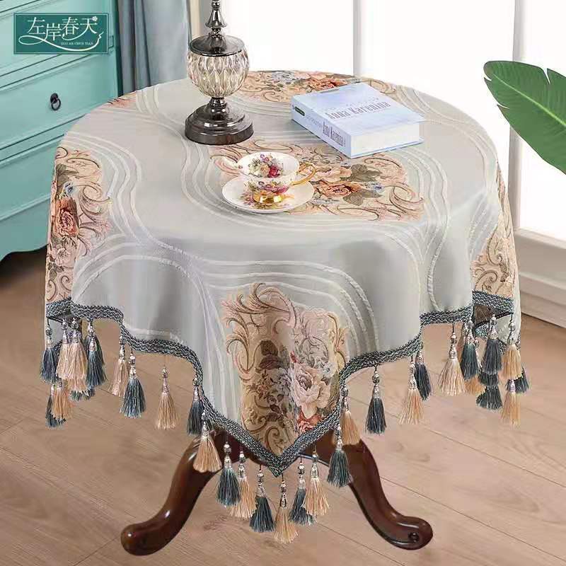 Europeisk Retro Matsalsduk med Tofs Lyxig Broderi Bordsduk Blomma Elegant Bordsduk Dekoration Vardagsrum