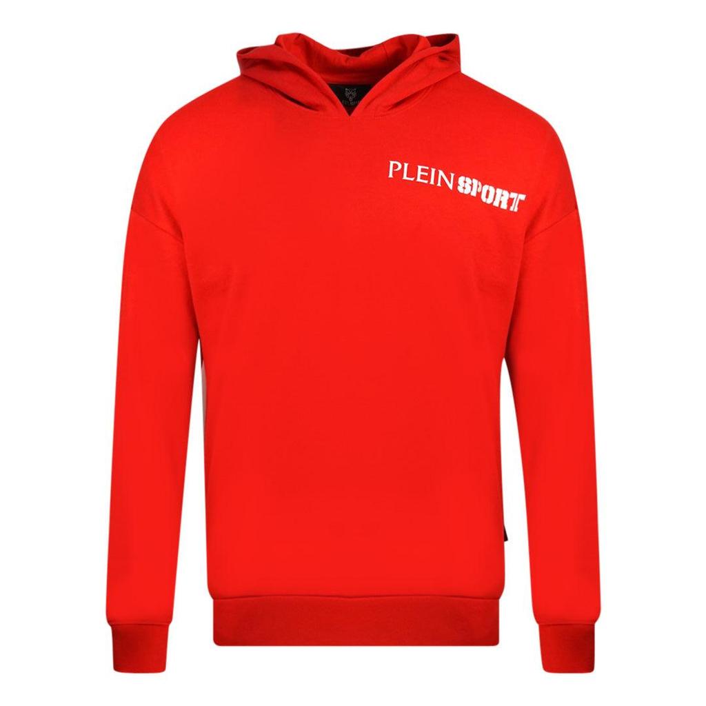 Plein Sport Mens Block Logo Leather Patch Hoodie