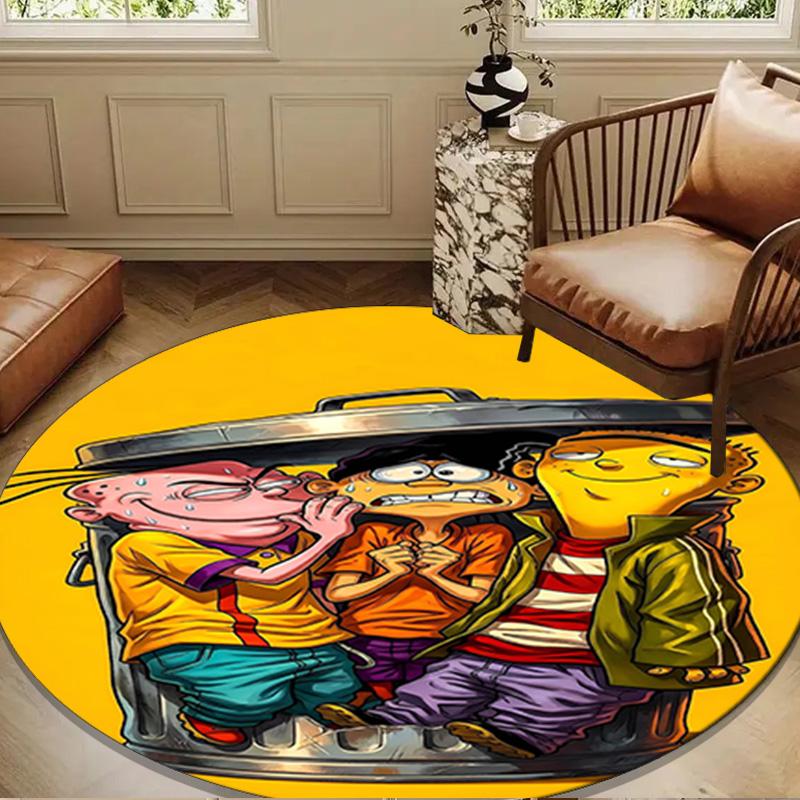 Edd Eddy Adventure Round mat, Anti-slip Circle Carpet Chair rug For livingroom,Bedroom, doormat home decor Gift Christmas Gifts