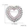 Rinhoo Exquisite Full Rhinestone Small Love Heart Brooch For Women Elegant Crystal Heart Lapel Pins Sweater Buckle Badge Jewelry
