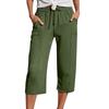 Women's Summer 3/4 Trousers  Summer Trousers With Pockets Causal Loose Trousers Fabric Trousers Sport Leisure Beach Trousers