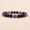 COAI Obsidian and Amethyst Bracelet Protection and Purification Prayer (February Birthday), Bracelet, Beads, Women's