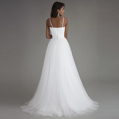 Spaghetti Strap Wedding Dresses White Tulle with Sashes Boho Bridal To Be Gown Bride Dress