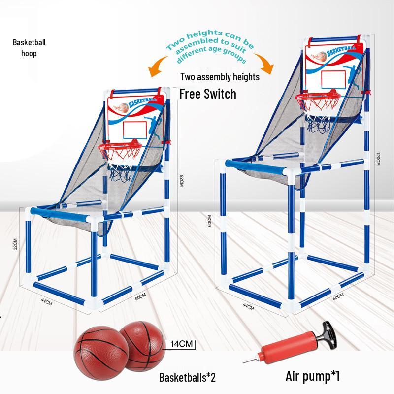 Two-in-One Basketball Hoop & Football Net Sports Toy Set for Kids (Indoor/Outdoor)