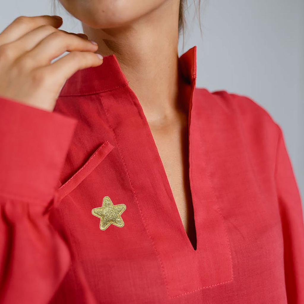 100Pcs Star Cloth Applique Exquisite Colorful Iron on Patches for Garments Crafts Clothing Accessories Star Pattern Patch