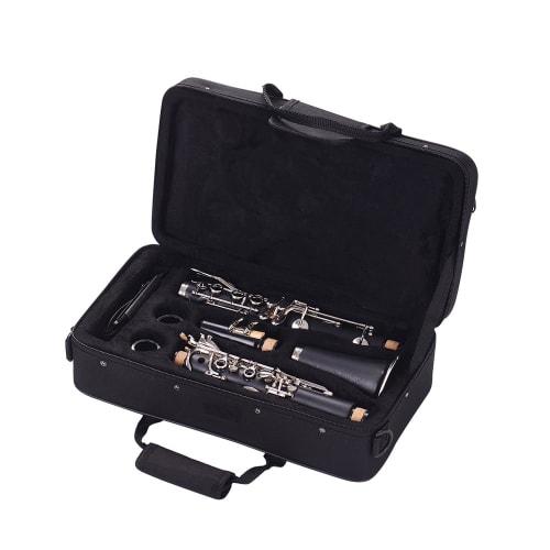summina Woodwind Clarinet Set, 17 Keys, B Flat, ABS, Soprano, 10 Reeds, Mouthpiece, Cork Grease, Gloves, Reed Case, Screwdriver, and More, Perfect for