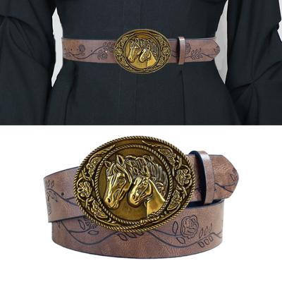 Taillengürtel Punk Kette für Cowboy Cowgirl Geschnallte Pferdeschnalle Retro Blumenschnalle Taillenkette Sexy Gürtel