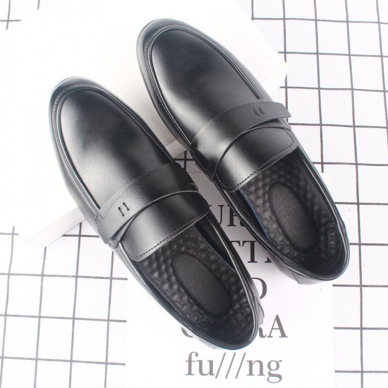 

Summer loafers men s Doudou British business leisure one-pedal leather shoes young hairstylist leathershoes 37 чёрный