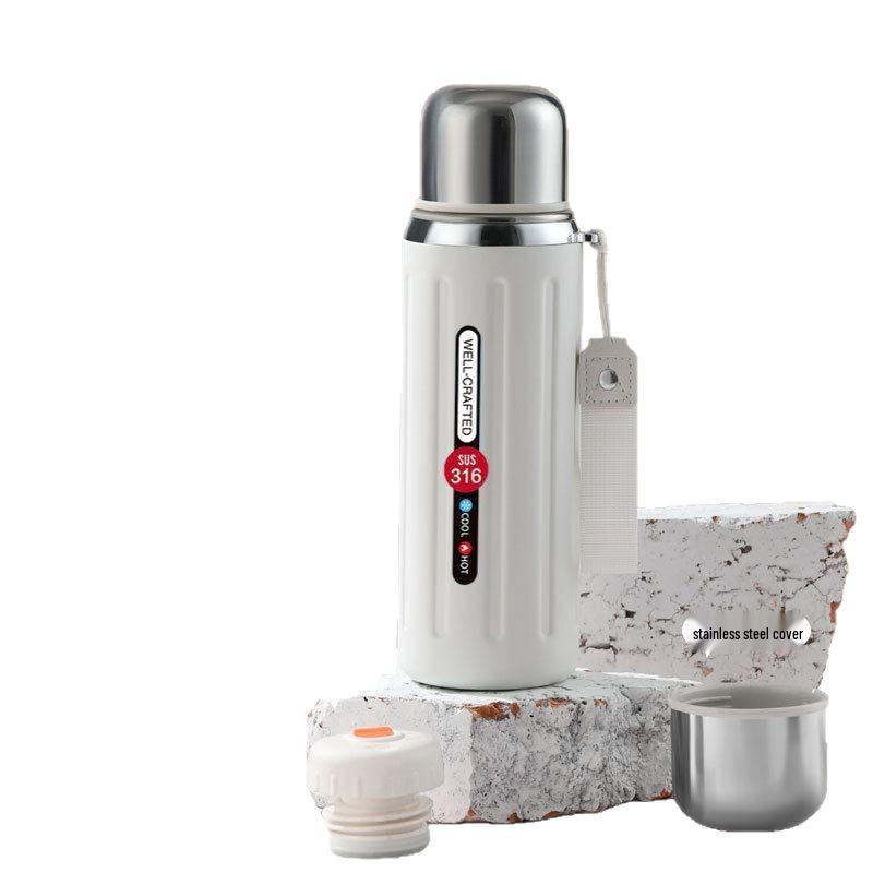 Large Capacity 316 Stainless Steel Thermos with Double Handles & Tea Infuser