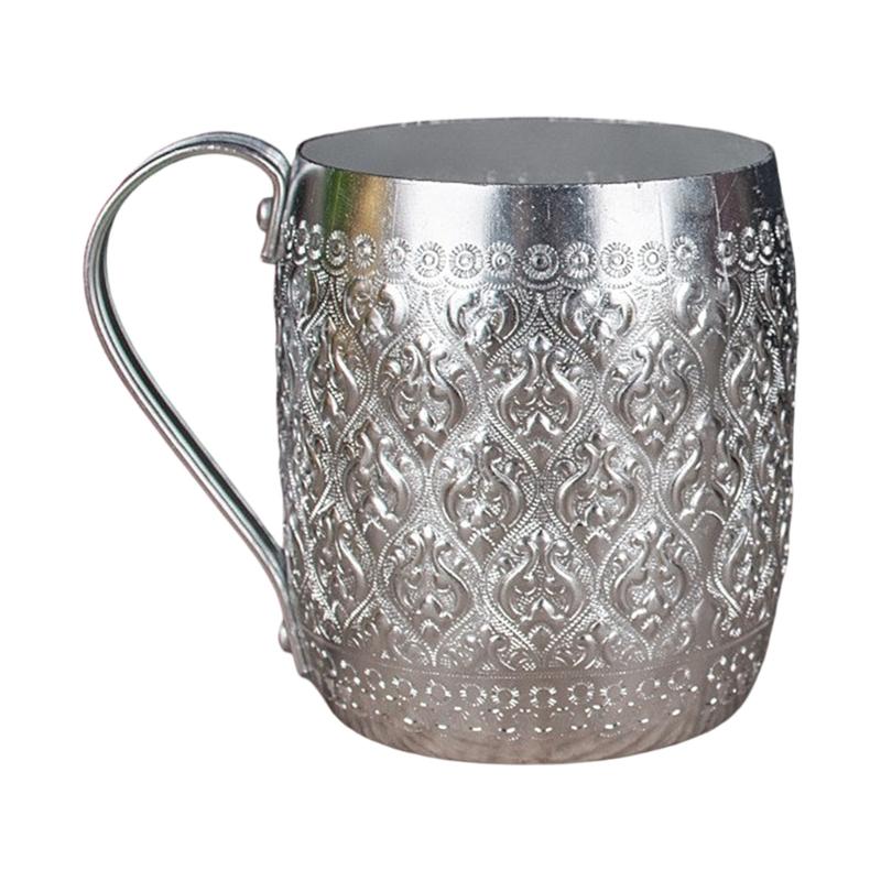 Artistic Thai Style Metal Cup With Excellent Chilling Properties Outdoor Drinking Vessel For Refreshing Summer Drink