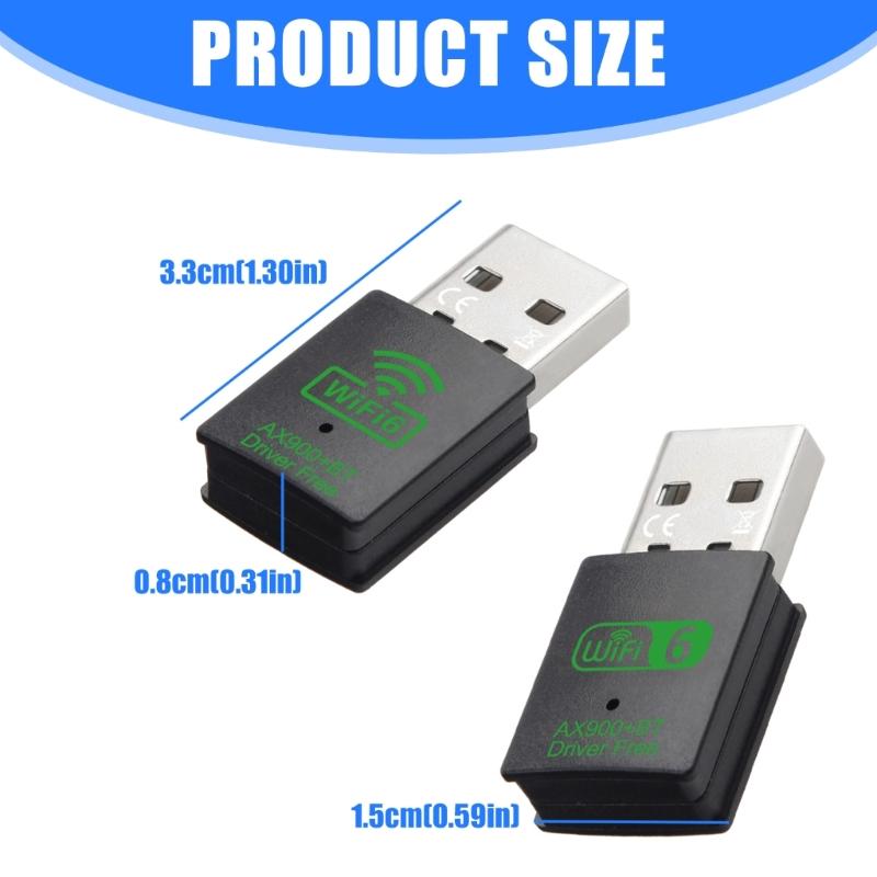 Latest WiFi 6 AX900 USB Networking Dongle for Desktop and Laptop Fast Speed Two Band Connectivitys