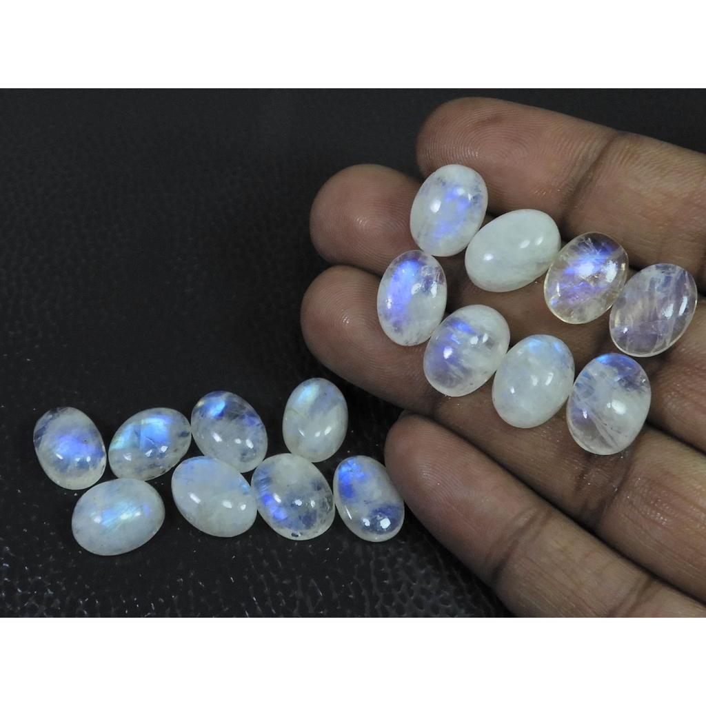9X13-11X14MM Natural Rainbow Moonstone Oval Cabochon Loose Gemstone 16PcsLot C-1765