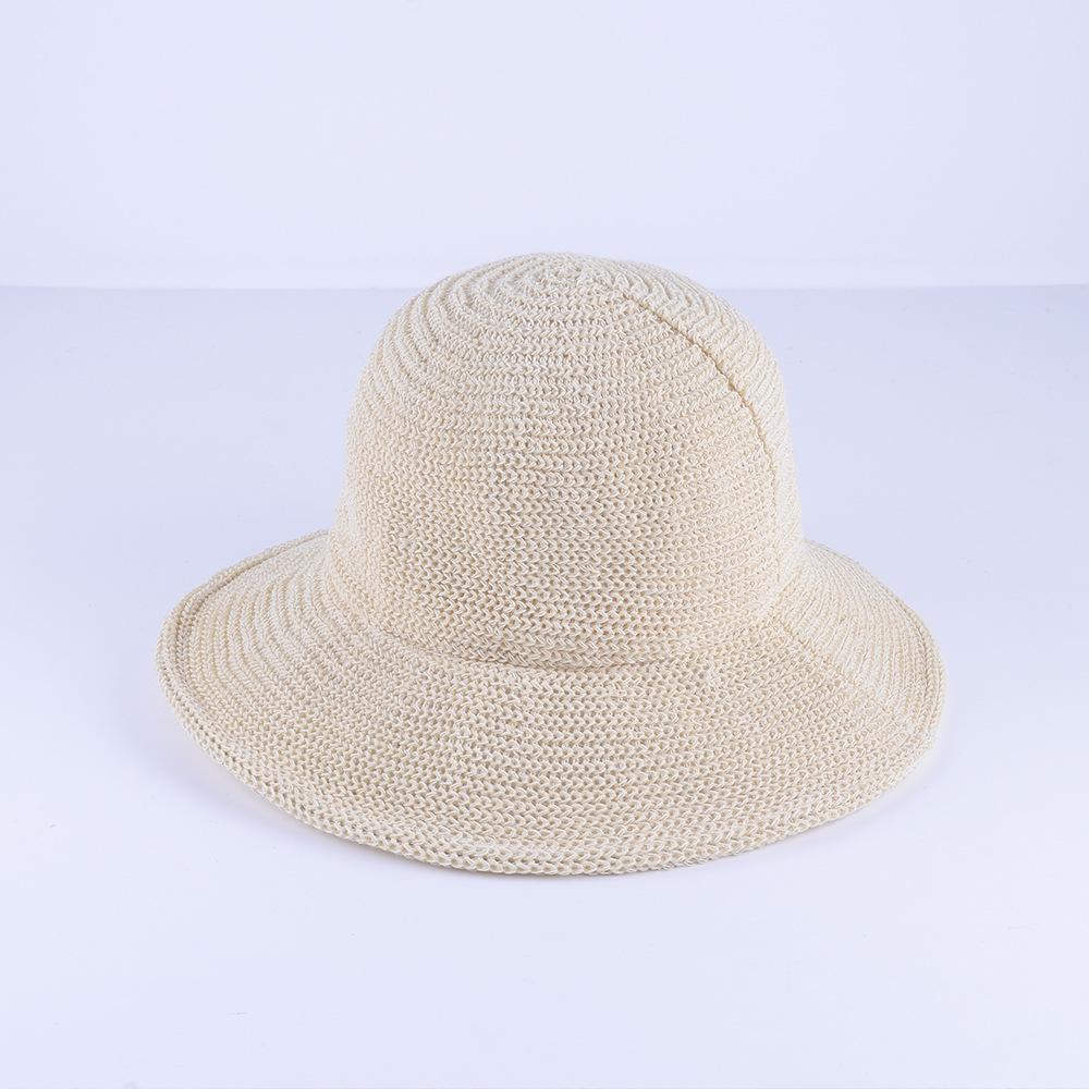 

Women s Bucket Hat Breathable Foldable Sunscreen Sun Hat Summer Hats For Women Korean style Trendy Solid Color Fisherman Cap New 56-58cm бежевый
