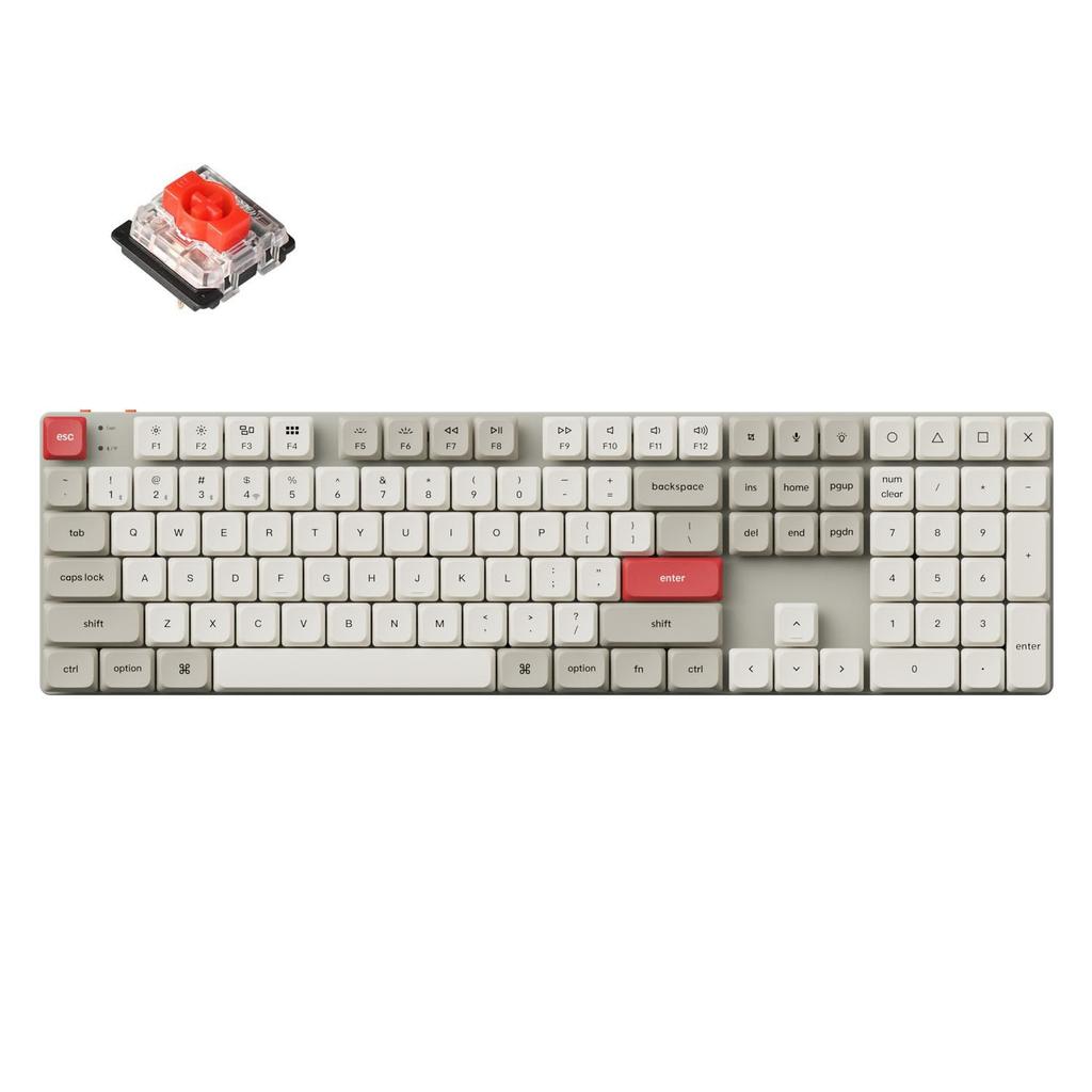 Keychron K5 Max Retro Color QMK Wireless Custom Slim Bluetooth and Wired QMK White LED Gateron Mechanical PBT Compatible with Mac and Windows Gateron