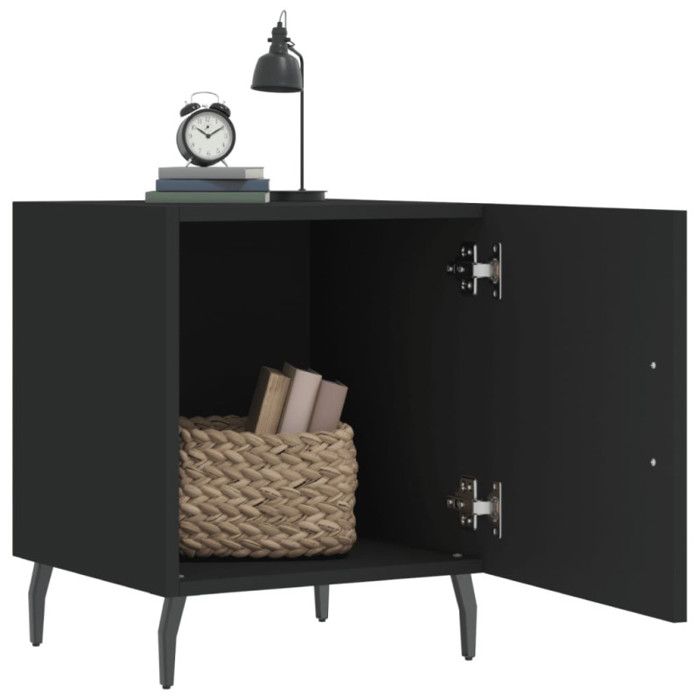 VidaXL Table de chevet noir 40x40x50 cm bois d’ingénierie 827598