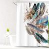 Feather Green Shower Curtain Liner Dreamcatcher Fabric Shower Curtain Waterproof Bath Curtain with Hooks Stall Home Decoration