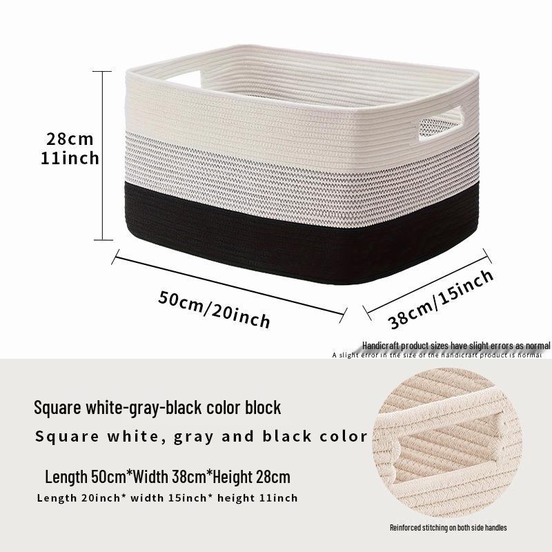 Cotton Rope Woven Basket: Desktop Organizer & Toy Storage