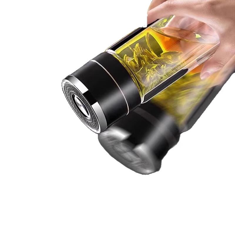 Shangqi Double-Wall Glass Water Bottle with One-Key Lid