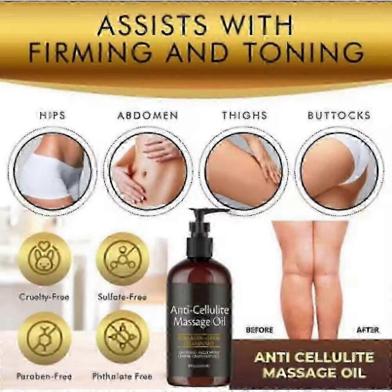 2025 Anti-Cellulite Massage Oil with Collagen - 240ml Body Tightening Formula for Firming, Slimming & Skin Elasticity