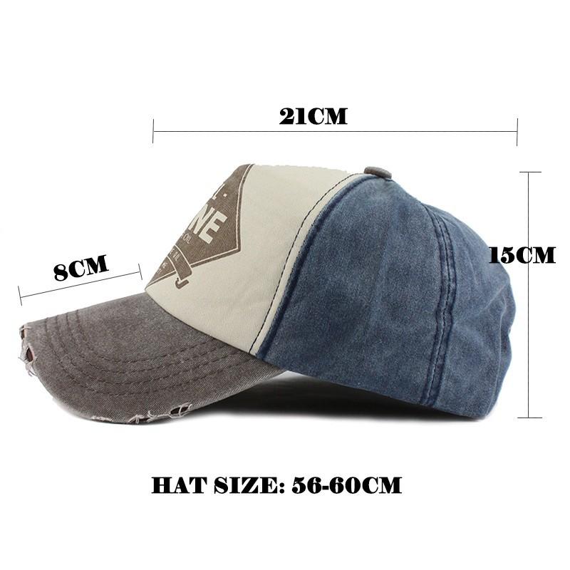 Splicing Alphabet Baseball Cap Pure Cotton Ripped Brim Sun Hat Men's and Women's Spring and Autumn Casual Cap