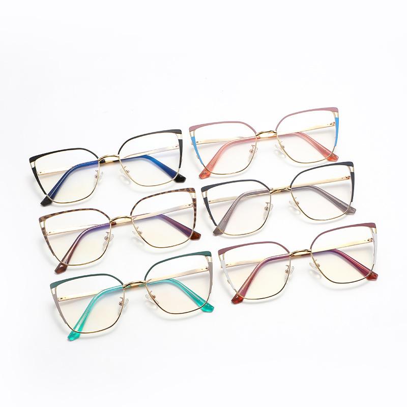 95783 Metal Eyebrow Trendy Anti-Blue Flat Mirror, New Spice Girl Ins Wind Street Shot Glasses Frame