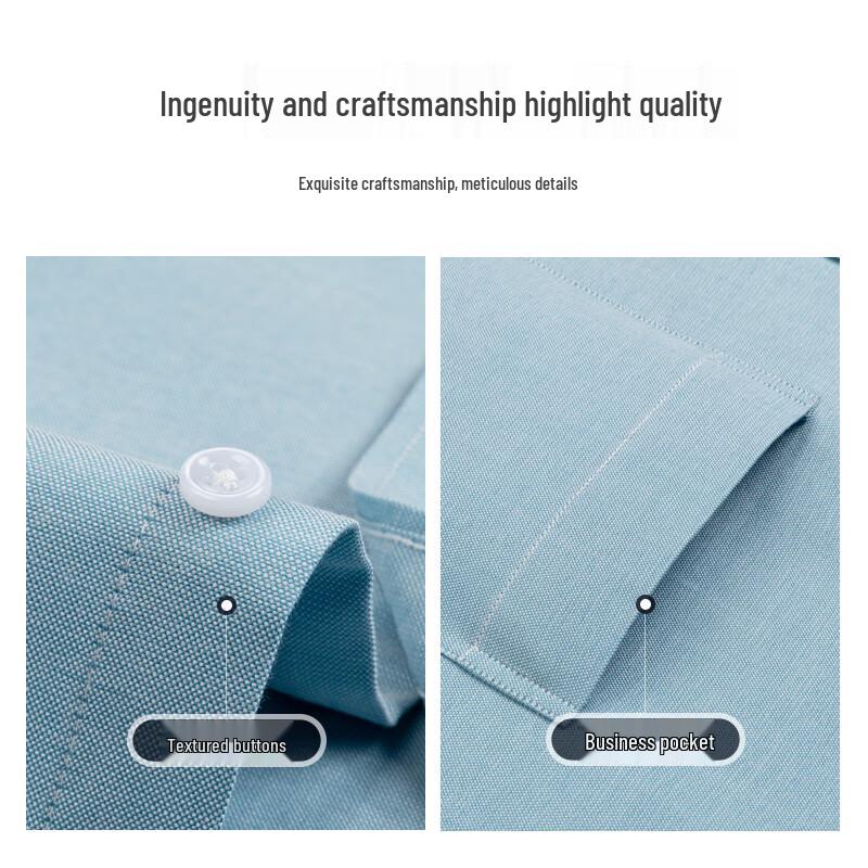 ROMON Men's Xinjiang Long-Staple Cotton Short Sleeve Business Shirt