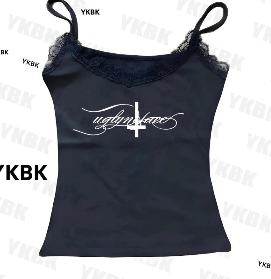 

Женская французская ретро футболка с принтом букв, открытыми плечами, облегающего кроя – Новое летнее поступление Large