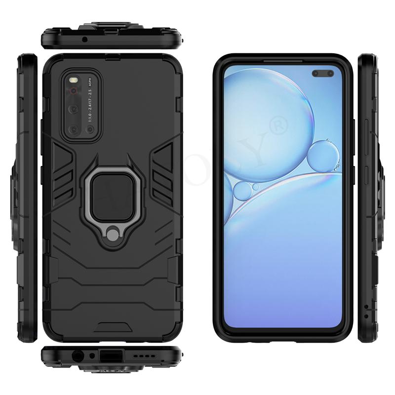 Für Vivo V19 Hülle Abdeckung Für Vivo V17 V15 V11 Pro Magnetischer Ringhalter Silikon Panzer Handy Bumper Rückseite Abdeckung Hülle Für Vivo V19