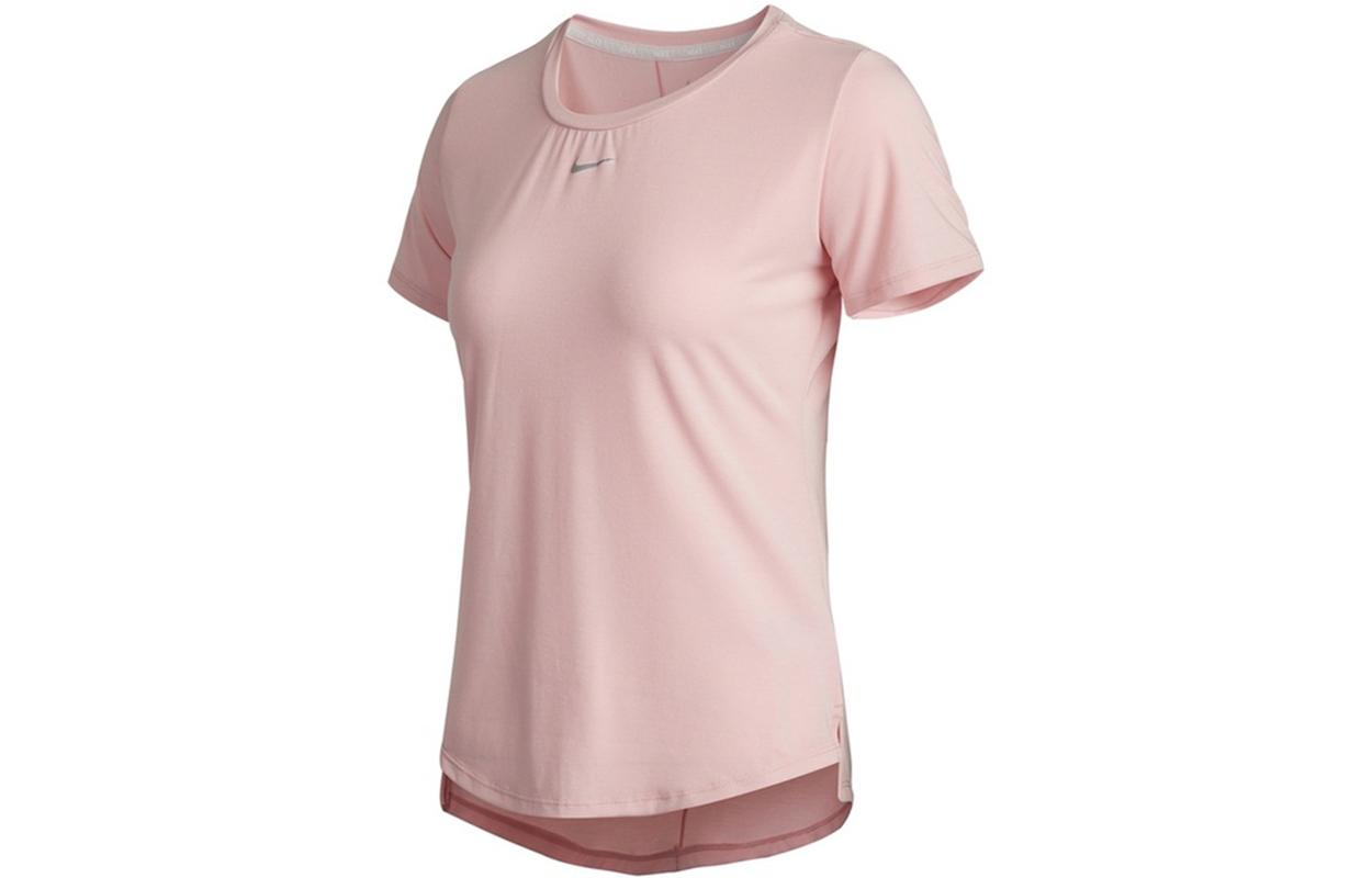 Nike Dri Fit T Shirts Women s Pink Crew Neck Moderate Straight Fit DD0619-630 S