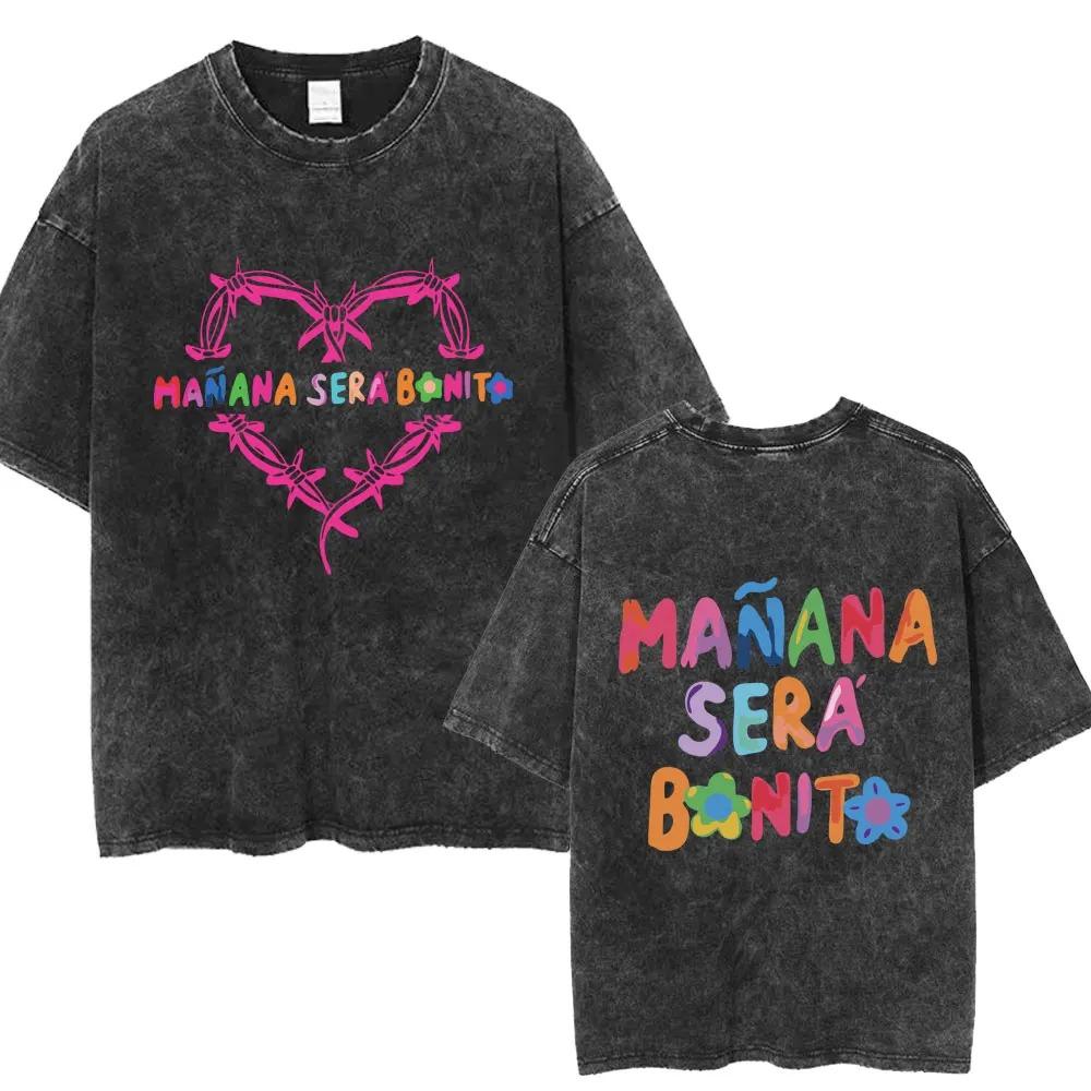 Hot Karol G Bichota Music Album Washed T Shirt Hip Hop Fashion Men Women Cotton Men Women Clothing Classi high quality soft tees