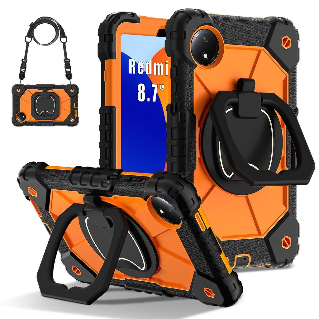 2024 Redmi Pad SE 8.7'' Case: 360° Rotating Stand, Silicone Anti-fall Shell