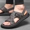 Men's Sandals Summer Soft Sole Crocodile Pattern Beach Shoes Youth Foreign Trade New Leisure Trend Outwear Sandals